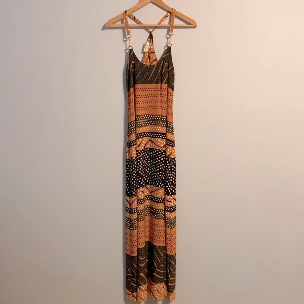 Donna Morgan horse bit tribal maxi size 6 orange brown - Picture 2 of 7
